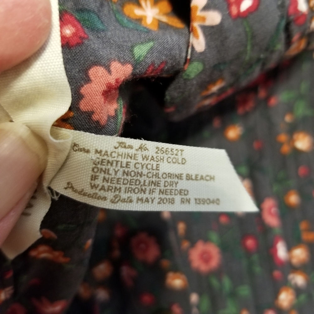 Matilda Jane Afternoon Stroll Floral Pleated Front Semi Button Shirt - Picture 12 of 14